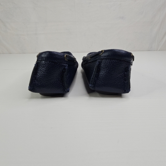 Janie And Jack Boy Connor Navy Leather New Driving Shoes Dress Kid Size 10 - Picture 8 of 15